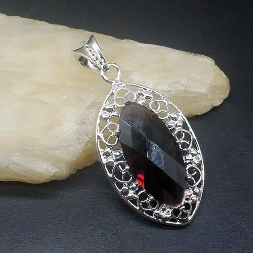 Gemstonefactory Jewelry Big Promotion 925 Silver Marquise New Purple Amethyst Women Ladies Mom Gifts Necklace Pendant 20213949