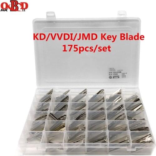 HKOBDII 175/set Blank Metal Uncut Car Key Blade for KEYDIY KD900/KD-X2 KD VVDI JMD Remotes