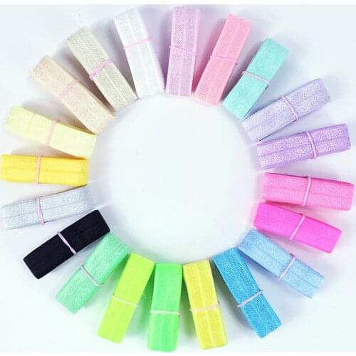 3sets 20yards/lot 1yards/color 5/8'' 16mm solid FOE fold over elastic for DIY accessaries