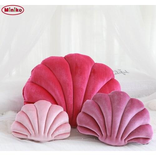 Fairy Princess Home Luxury Shell Stuffed Pillow Fantastic Velvet Pillow Sea Shell Home Decor Bed Sofa Cushion Decoration Gift