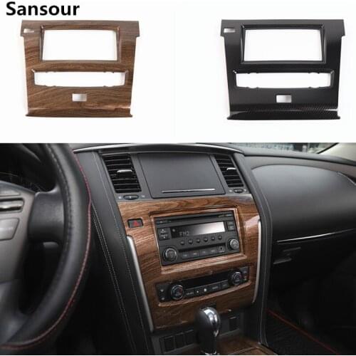Sansour ABS Car Interior Moulding GPS Navigation Frame Panel Cover Trim For Nissan Patrol 2017 2018