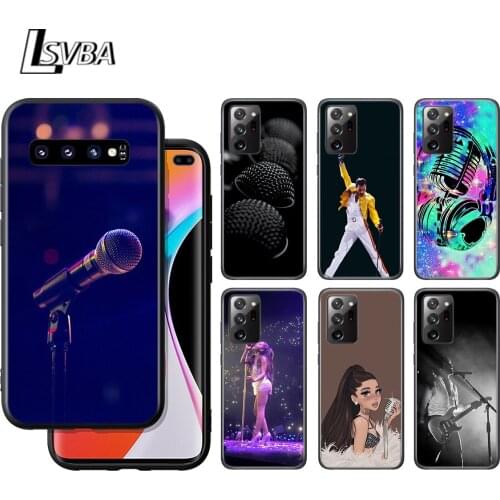 Music Dream Microphone Silicone Cover For Samsung Galaxy S21 S20 FE Ultra S10 S10E Lite 5G S9 S8 S7 Edge Plus Phone Case