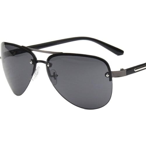 New fashion rimless mens sunglasses trend personality wild sunglasses retro big frame sunglasses fishing driving glasses