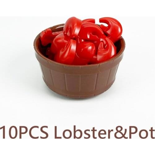 Lobster&Tub Pot Building Blocks Compatible Major Brand Kids Assembled Toys 64951 Early Learning MOC Handmade Design
