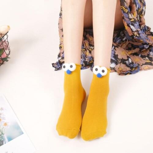 YZ-S-ZZ-0133 3d cute big eyes stereoscopic socks animal cartoon socks female Korean mid-tube socks