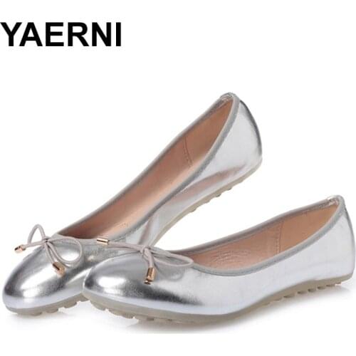 YAERNI Women Ballerinas Flats shoes Bowtie Shallow Mouth Slip On Women Flats Ladies Casual Flat Shoes Ballet Flats zapatosE1127