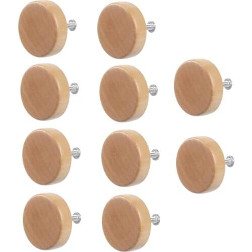 10pcs Solid Wood Single Hole Handle Drawer Cabinet Door Wooden Pull Handle Furniture Handle Knob Hardware
