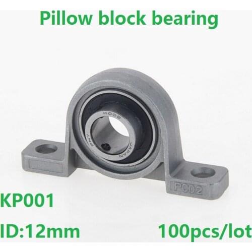 100pcs/lot KP001 12mm zinc alloy bearing pillow block Mounted support Spherical Roller Bearings Pillow Block Housing