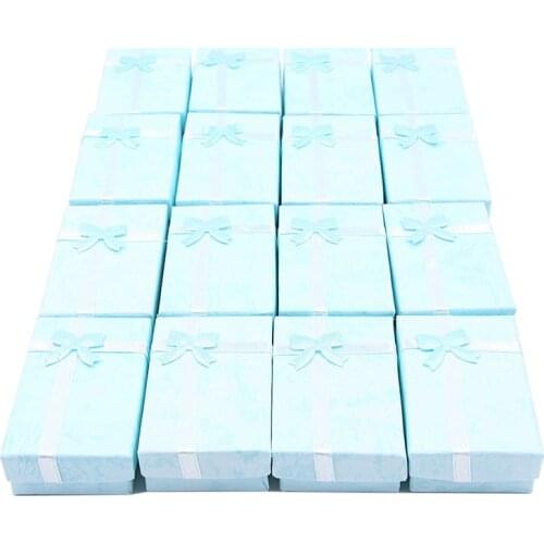 16pcs Paper Jewelry Gifts Boxes For Jewelry Display-Rings, Small Watches, Necklaces, Earrings, Bracelet Gift Packaging Box (Sky