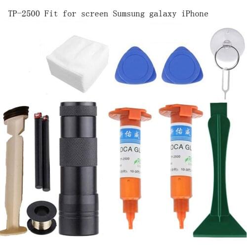 High Quality 2pcs Original TP-2500 LOCA UV liquid optical clear adhesive uv glue for touch screen sumsung galaxy iPhone+opener