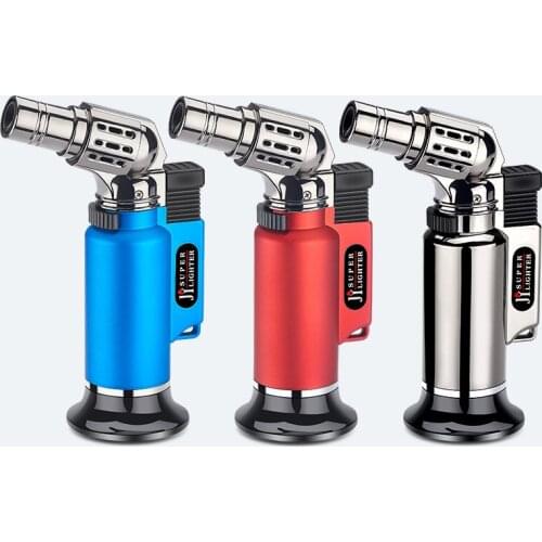 2021 New Jet Flame Windproof Cigar Outdoor Lighter Butane gas blow torch Lighter for kitchen BBQ