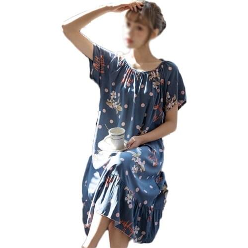 2021 Plus Size Nightgown Pyjamas Woman Summer Clothing Sexy Nightie Sleep Night Long Dress For Women Home Suit