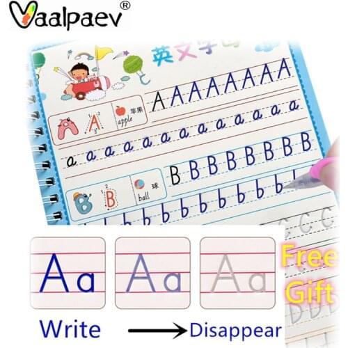 4pcs/Lot Free Gift Early Learning Number Words Math Magic Hand Writing Paste Calligraphy Books Kid Educational English Copybook