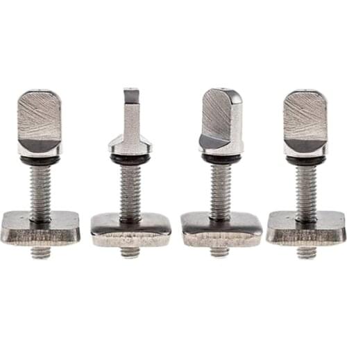 4Pcs Fin Screws for Surfboard No Tool Stainless Steel Thumb Fin Screw and Plate for Surf Longboard
