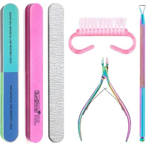 6PCS DIY Nail Set Nail Files Clipper Manicure Pedicure Polishing Tools Nail Care