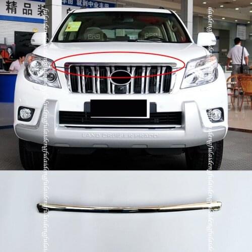 ABS Chrome Front Hood Cover Decor strips replace For Toyota Land Cruiser Prado FJ150 2010-2013 Car Styling Accessories