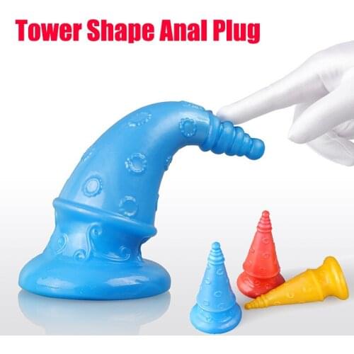 Huge Tower Shape Anal Plug Vagina Anus Expansion Big Butt Plug Dilator Prostate Massage Erotic Anal Dildo Sex Toys For Woman Men