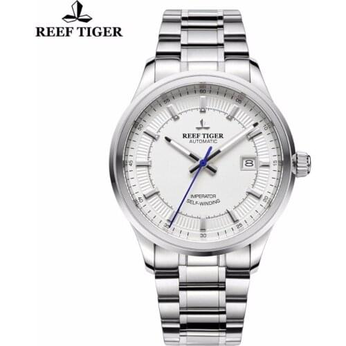 Reef Tiger/RT Business Mens Watch Automatic Movement 316L Solid Steel Super Luminous Top Grade Luxury Dress Watches RGA8015