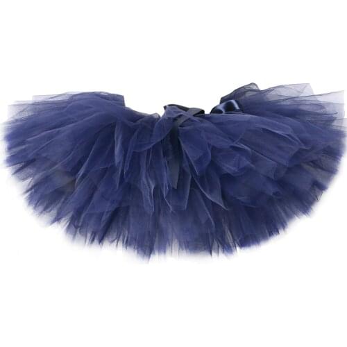 Baby Girls Tutu Skirt Fluffy Navy Blue Kids Ballet Tutu Girls Skirt Princess Tulle Party Dance Skirts for Girls Children 3M-14Y