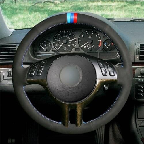DIY Anti-Slip Wear-Resistant Steering Wheel Cover For BMW E46 318i 325i 330ci E39 X5 E53 Z3 E367 E368 Car Interior Decoration