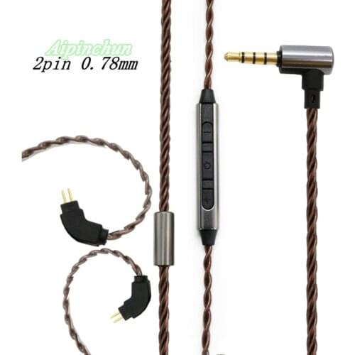 0.78mm 2pin Replacement Cable For Weston 1964 UE3X UE18 W4R UM3X ES5 TFZ0 X6 IM2 Earphone 3.5mm Jack Headphone Cord with Mic