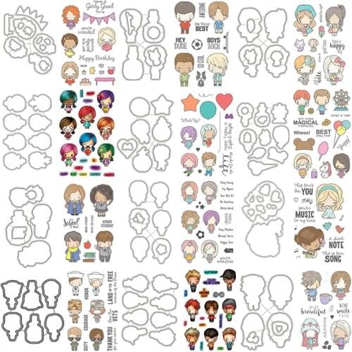 Little Party American Heroes Best Day Boys Girls Lovers Transparent Clear Stamps Dies for DIY Scrapbooking Crafts Cards 2021 New