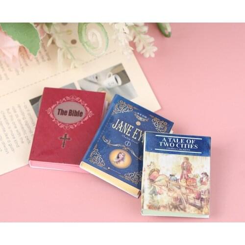 Wholesale 1/12 Miniature Scene Model Dollhouse Accessories Mini Book Paper Notebook Children Toys Birthday Gifts Accessories 1PC