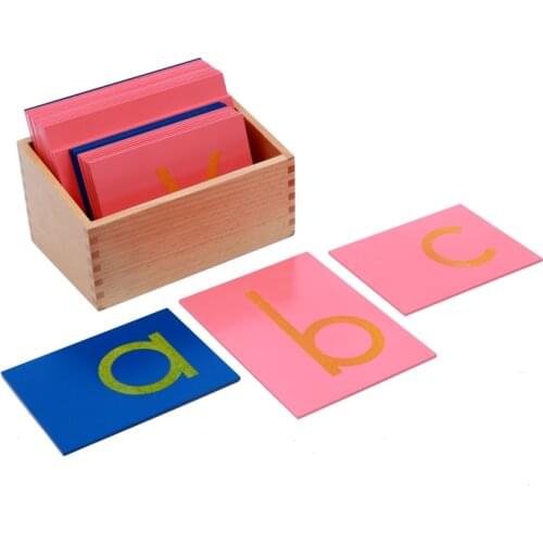 Lower Case Sandpaper Letters Print Style Montessori Language Materials Letter Puzzles W/ Box Writing Learning Tools
