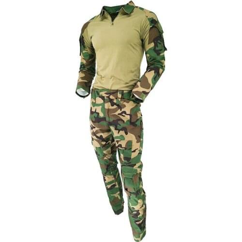 Mens Outdoor Jungle Green Clothe Suits Tactical Combat Multicam Shirt + Pants Army Military Clothes Suit Cargo Pants