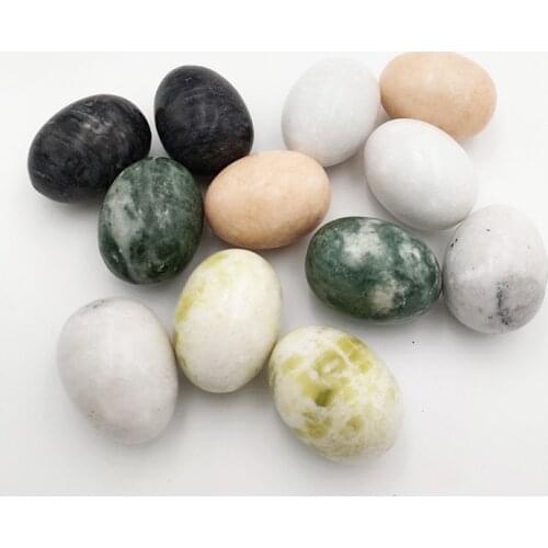 35x45mm Natural Stone Marble 6 Color Cute Egg Crafts Stone Massage Finger Exercise DIY For Home Decoration