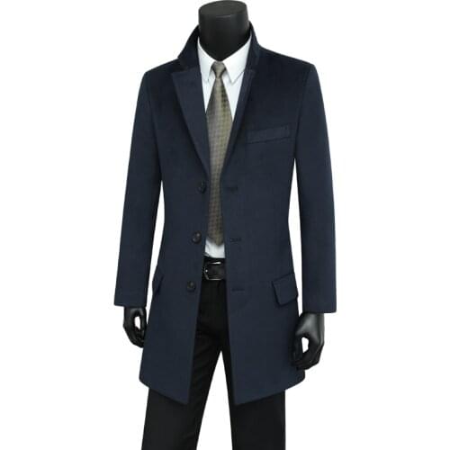 2020 New Men High Quality Suepr Large Men Woolen Coat Winter Suit Collar Fashion Casual Single Breasted Thick Plus Size S-10XL