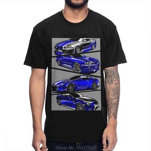 Male Nissan Paul Walker Skyline GTR Novelty T-shirt Round Neck Stylish Design T Shirt tees tshirt harajuku