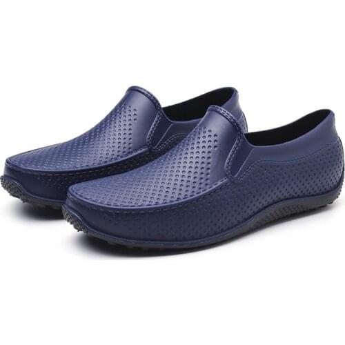 New Arrivals Fashion Men Low Ankle Rain Boots PVC Anti-skid Short Tube Youth Rainboots Waterproof Lightweight Rubber Shoes Flats