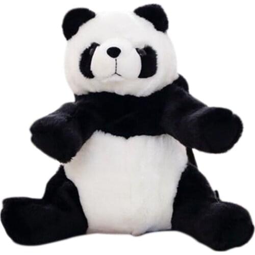 Hot Selling 35x22cm Cartoon Panda Backpack Shoulder Bag Animal Plush Doll for Boy Girl