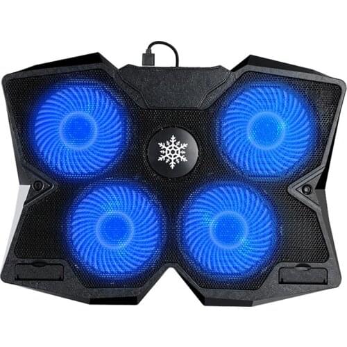 S400 Laptop Radiator USB Computer Game Radiator Base Bracket with 4 Silent Cooling Fans for 12-17 Inch Laptops