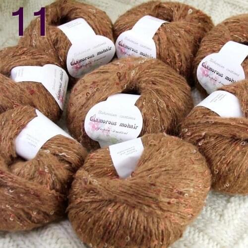 Sale 8ballsX50gr Luxury Fluffy Soft NEW MOHAIR Shawls Hand Knit Crochet Yarn Tan 825-11-8