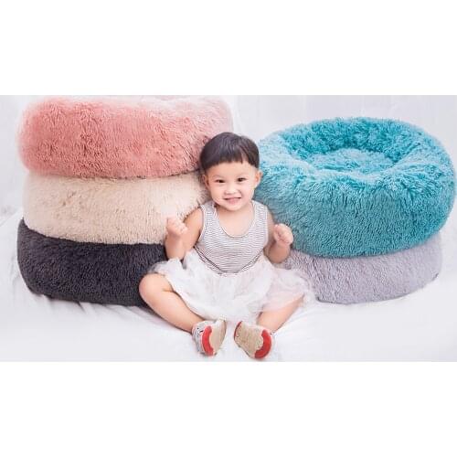 Luxury Soft Plush Dog Bed Round Shape Sleeping Bag Kennel Cat Puppy Sofa Bed Pet House Winter Warm Beds Cushion Superior Comfort