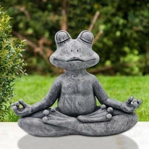 Garden Frog Figurine Resin Zen Yoga Frog Jardin Statue Garden Decoration Outdoor Sculpture Home Decor Indoor Ornaments NJ72005