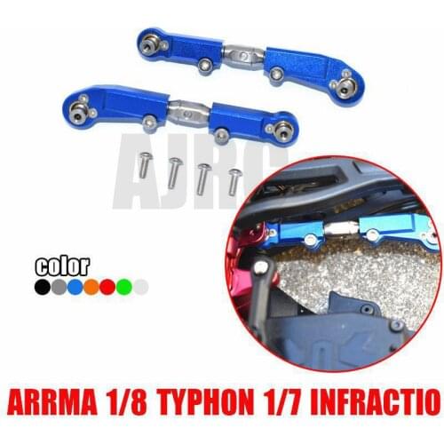 Aluminum alloy ball head + adjustable stainless steel front steering rod for ARRMA 1/8 TYPHON 1/7 INFRACTIO AR340070+AR330230