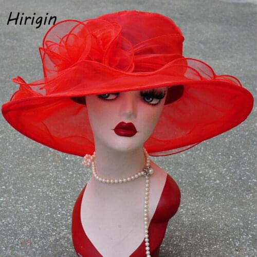 2020 summer women Mesh Sun hat Organza Floppy Wide Brim Kentucky Derby elegant wide Sun Hat beach wear for lady wummer Holiday
