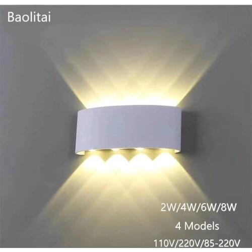 Thicker Nordic Wall Lamp Led Aluminum Outdoor Indoor Ip66 Up Down White Black Modern Home Stairs Bedroom Bedside Bathroom Light