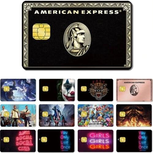 Magic Shark Cartoon Joker Tiger Cool Game GTA5 PVC 2.5D Stereo No Fade Skin Sticker Film Case for Credit Debt Card