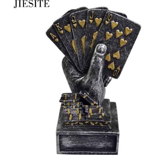 High Quality Casino Metal Poker Card Tournament Winner Trophy Cup Poker Trophy Poker Souvenirs Three Color