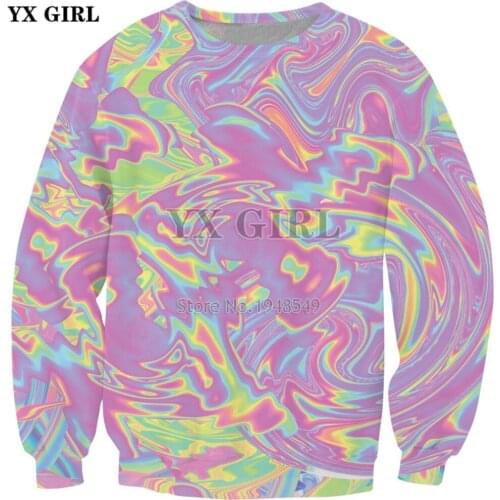 YX GIRL Drop shipping 2018 New Fashion Crewneck Sweatshirt Goth Pastel 3d Print Mens Womens Casual Pullover ZS551