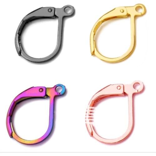 20pcs 11X15mm Ear Clip Base Earring Hooks Clasps Settings Coloful stainless steel Earrings Clips for DIY Ear Jewelry Making