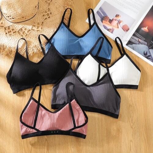 Comfort Cotton Bra Push Up Bras For Women Sexy Lingerie Seamless Bandeau Bra Top Underwear Low Back Bralette AB Cup Brassiere