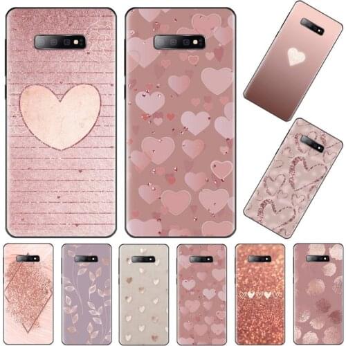 Gold Rose Love heart Bling Phone Case For Samsung Galaxy S7 S8 S9 S10 S10e S20 s21 s30 plus lite Ultra 5g