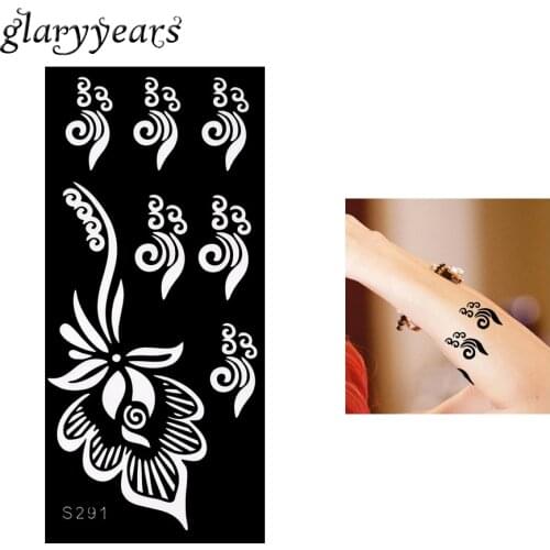 1 Piece Flower Lace Henna Tattoo Stencil Drawing Women Back Body Art Airbrush Painting Hollow Henna Tattoo Template Popular S291