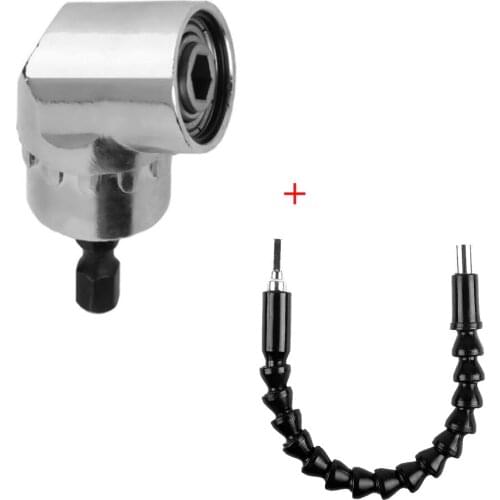1pc Flexible Shaft Extension Bits+ 1pc 105 Degree Screwdriver Holder Adapter Wrench Power Drill Tool