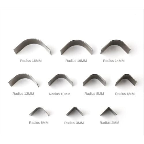 10 Size Shallow Round Leather Cutting Die Japan Knife Arc Shallow Punch Wallet Purse Bag R Corner Puncher Cutter Dies Clutch